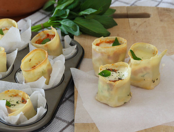 Lasagne-Ricotta-Spinat-Muffins Lasagne-Ricotta-Spinat-Muffins