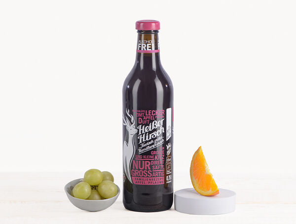 Bio Roter Punsch &amp;quot;Heisser Hirsch Apfel-Pflaume&amp;quot; alkoholfrei, 75cl von ...