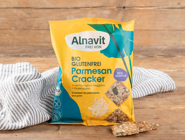 Bio Parmesan Cracker glutenfrei, 75g von Alnavit liefern lassen!