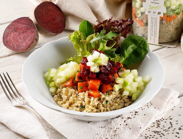 Quinoa Salat mit Chia, Karotten und Äpfel von Takinoa liefern lassen