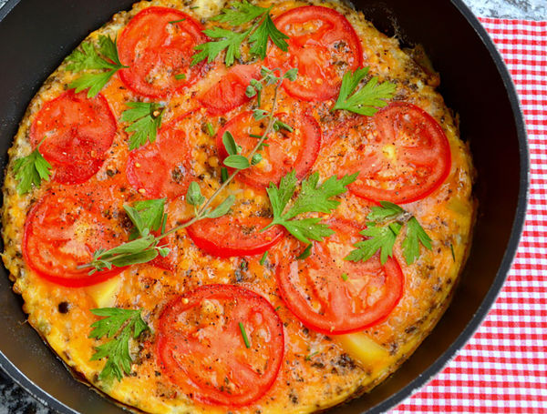 Kartoffel Tortilla mit Speisewicke Kartoffel Tortilla mit Speisewicke